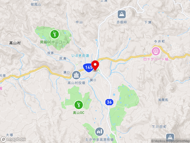 群馬県の道の駅 中山盆地の地図