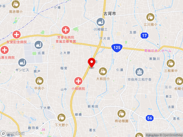 栃木県の道の駅 まくらがの里　こがの地図