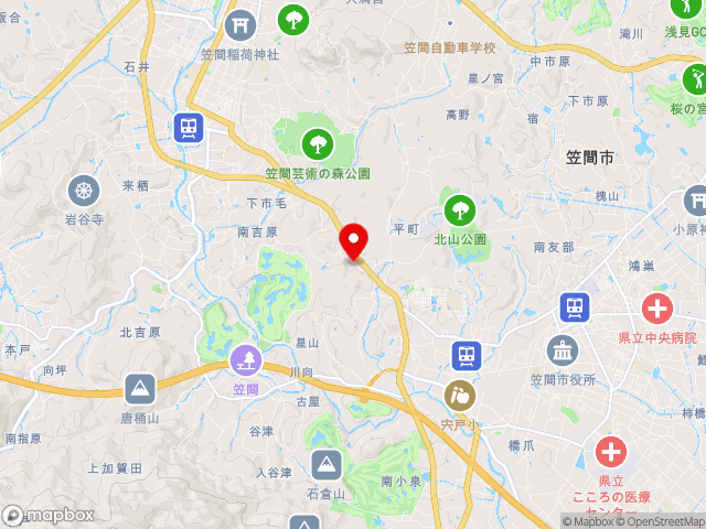 茨城県の道の駅かさまの地図
