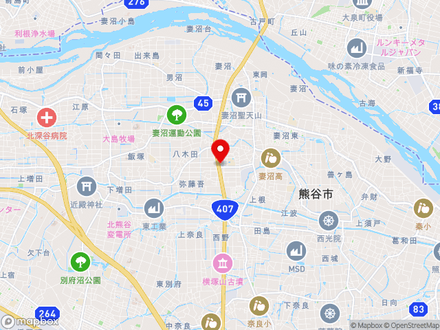 埼玉県の道の駅めぬまの地図