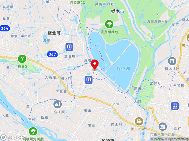 栃木県の道の駅 かぞわたらせの地図