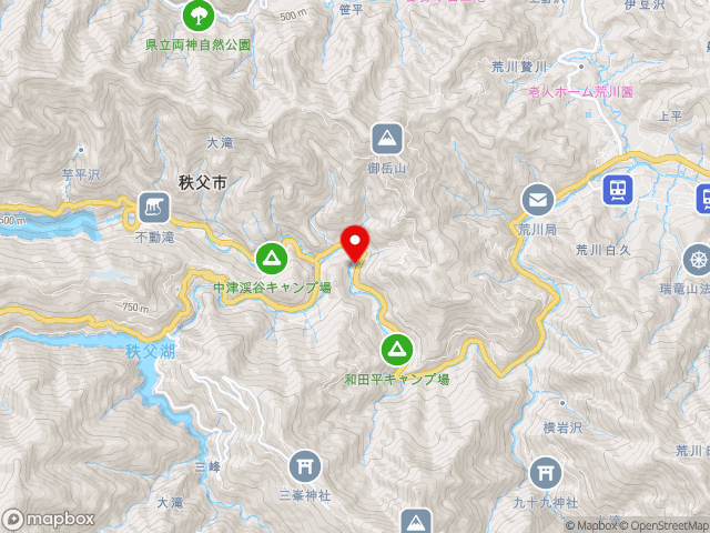 埼玉県の道の駅大滝温泉の地図