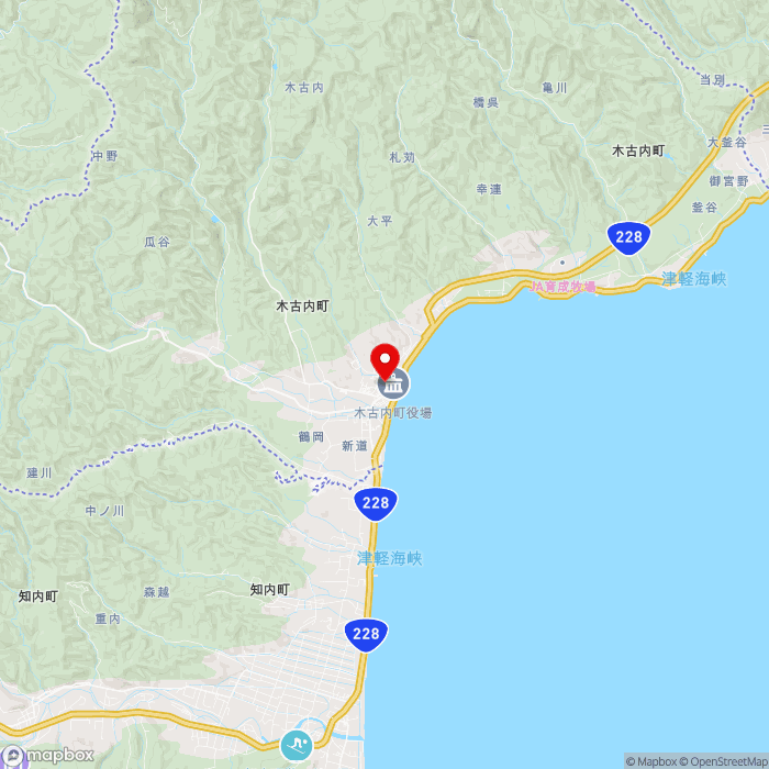道の駅みそぎの郷　きこないの地図（zoom11）北海道上磯郡木古内町本町338-14