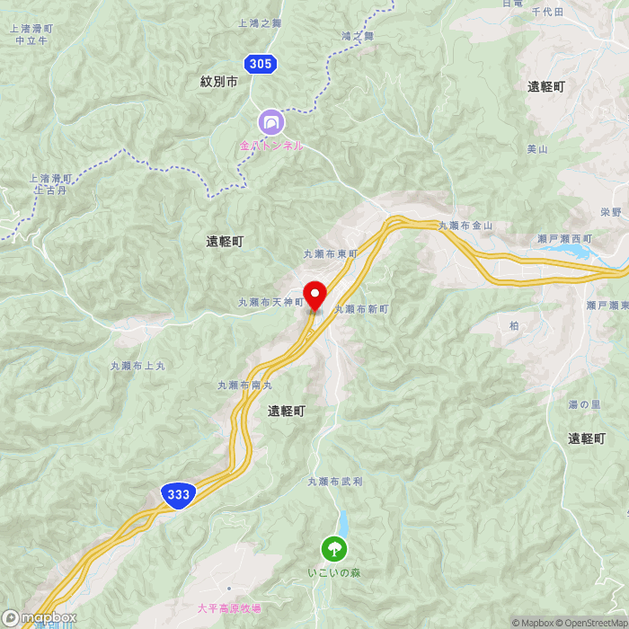 道の駅まるせっぷの地図（zoom11）北海道紋別郡遠軽町丸瀬布元町42-2