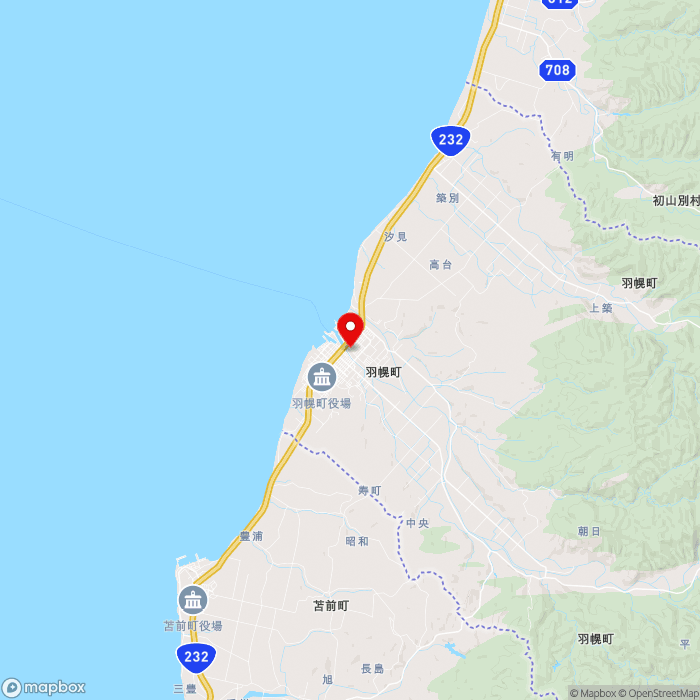 道の駅ほっと♡はぼろの地図（zoom11）北海道苫前郡羽幌町北3条1丁目