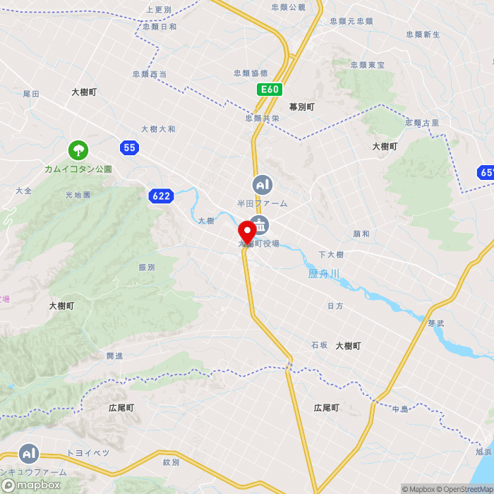 道の駅コスモール大樹の地図（zoom11）北海道広尾郡大樹町西本通98