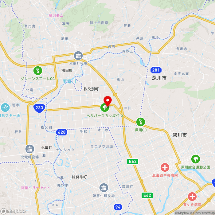 道の駅鐘のなるまち・ちっぷべつの地図（zoom11）北海道雨竜郡秩父別町2085