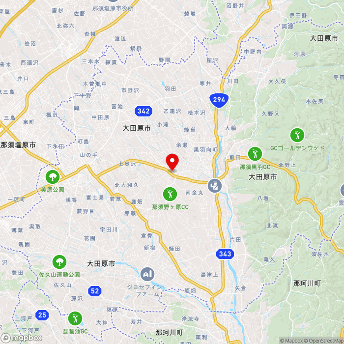 道の駅那須与一の郷の地図（zoom11）栃木県大田原市南金丸1584-6