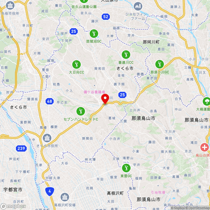 道の駅きつれがわの地図（zoom11）栃木県さくら市喜連川字辻畑4145