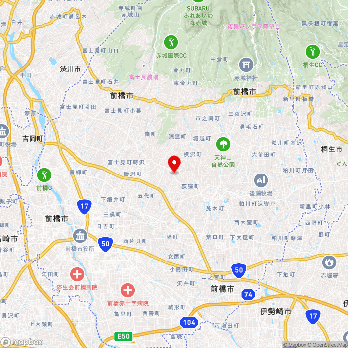 道の駅赤城の恵の地図（zoom11）群馬県前橋市荻窪町437-11