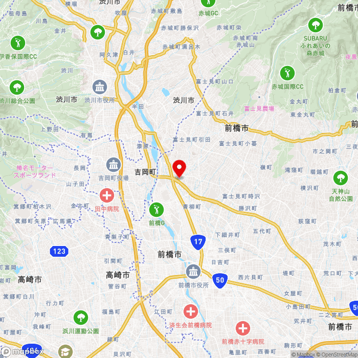 道の駅まえばし赤城の地図（zoom11）群馬県前橋市田口町36番地