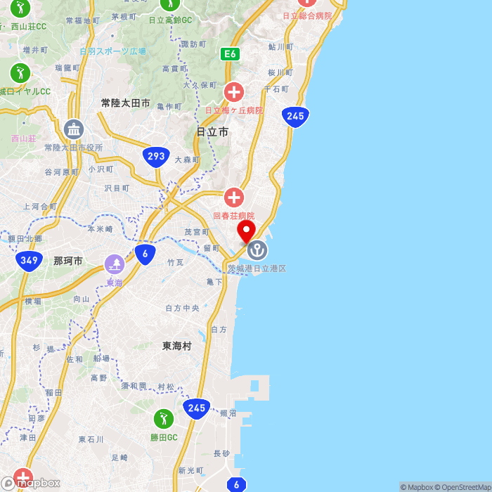 道の駅日立おさかなセンターの地図（zoom11）茨城県日立市みなと町5779番24