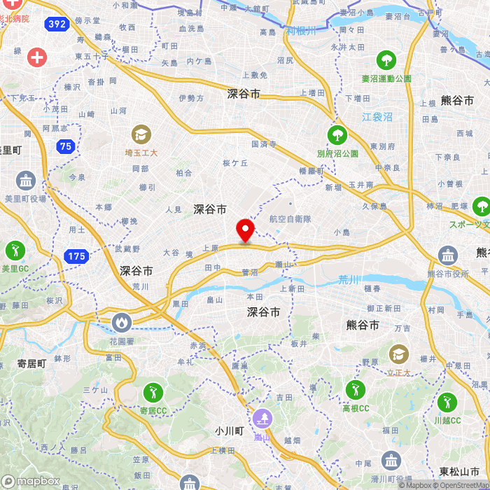 道の駅かわもとの地図（zoom11）埼玉県深谷市長在家1279-2