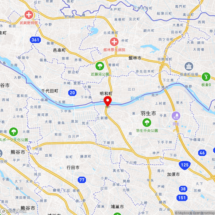 道の駅はにゅうの地図（zoom11）埼玉県羽生市上新郷7066