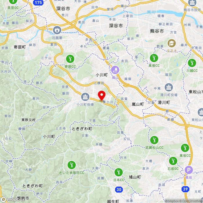 道の駅おがわまちの地図（zoom11）埼玉県比企郡小川町小川1220