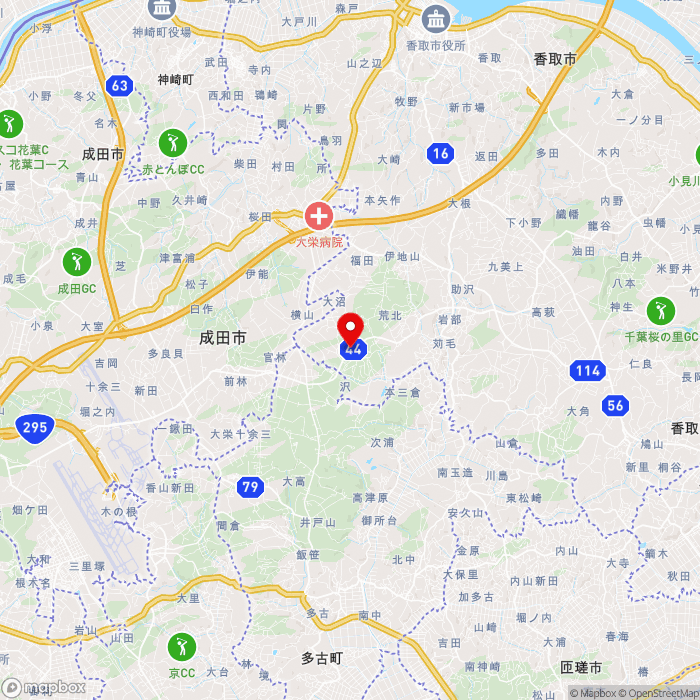 道の駅くりもとの地図（zoom11）千葉県香取市沢1372-1