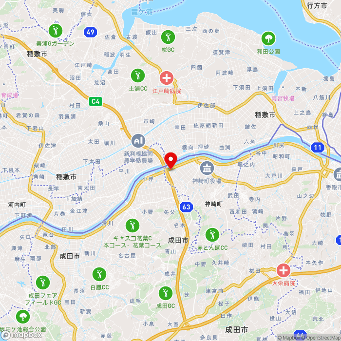 道の駅発酵の里こうざきの地図（zoom11）千葉県香取郡神崎町松崎855番地