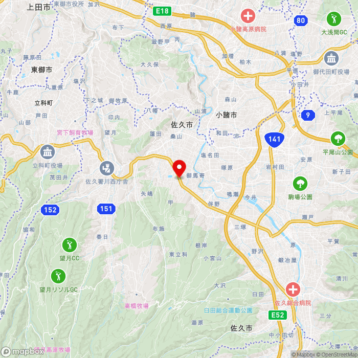 道の駅ほっとぱ～く・浅科の地図（zoom11）長野県佐久市甲2177-1