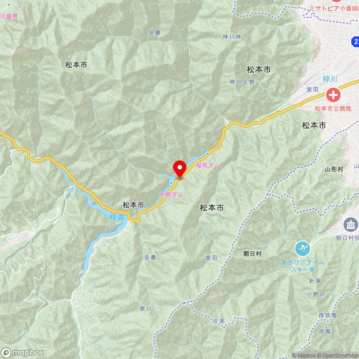道の駅風穴の里の地図（zoom11）長野県松本市安曇3528-1