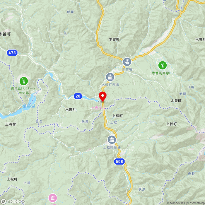 道の駅木曽福島の地図（zoom11）長野県木曽郡木曽町福島4061番地1