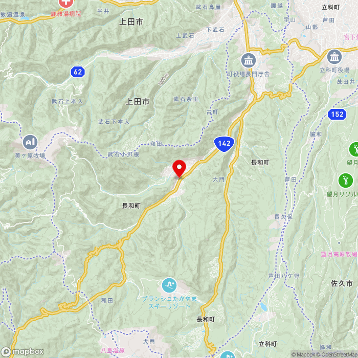 道の駅和田宿ステーションの地図（zoom11）長野県小県郡長和町和田2834番地5