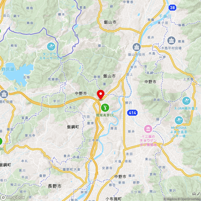 道の駅ふるさと豊田の地図（zoom11）長野県中野市永江2136