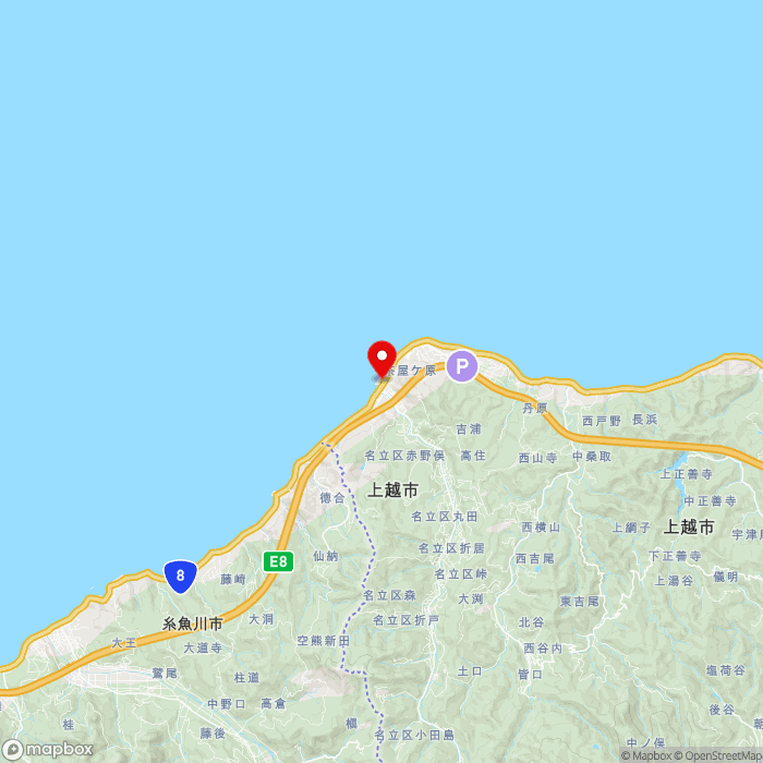 道の駅うみてらす名立の地図（zoom11）新潟県上越市名立区名立大町4280-1