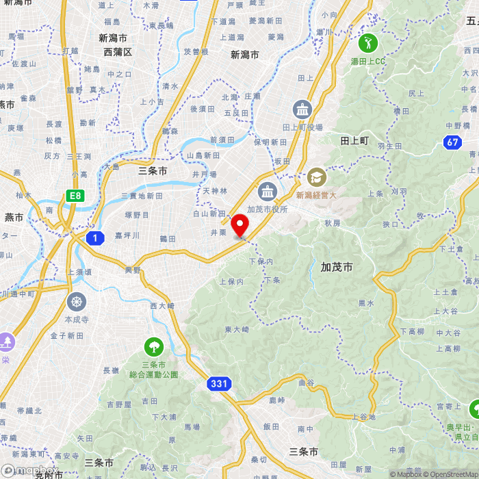 道の駅庭園の郷 保内の地図（zoom11）新潟県三条市下保内4035
