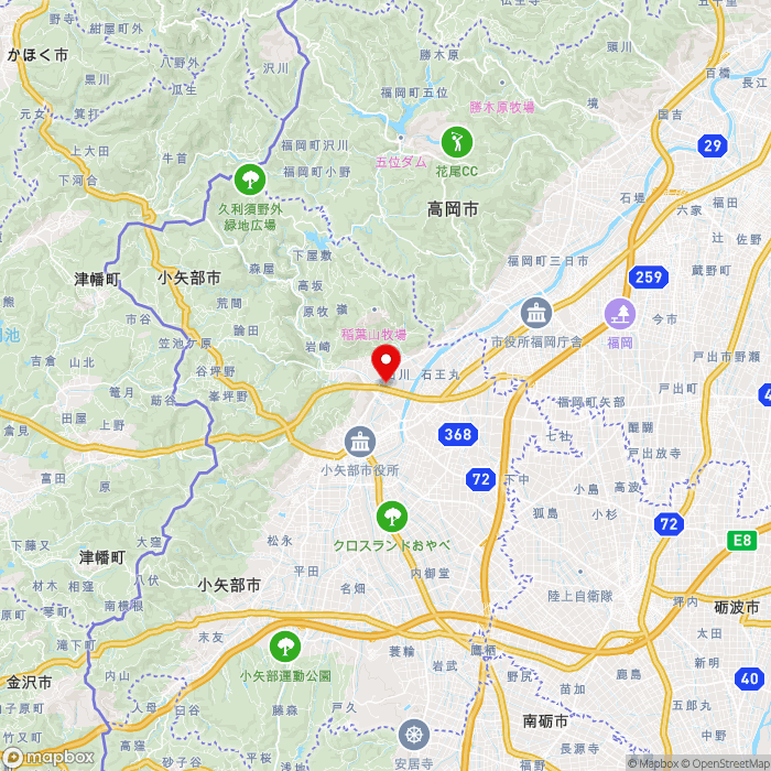 道の駅メルヘンおやべの地図（zoom11）富山県小矢部市桜町1535-1