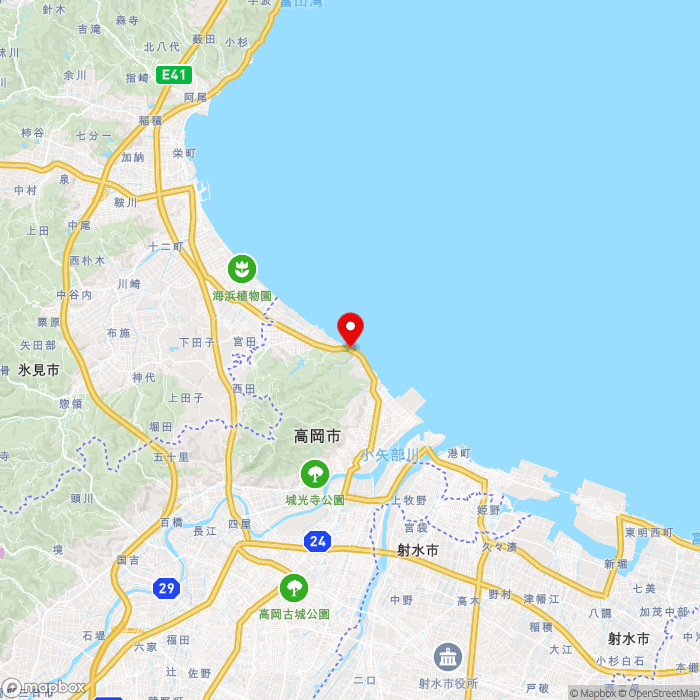 道の駅雨晴の地図（zoom11）富山県高岡市太田24-74