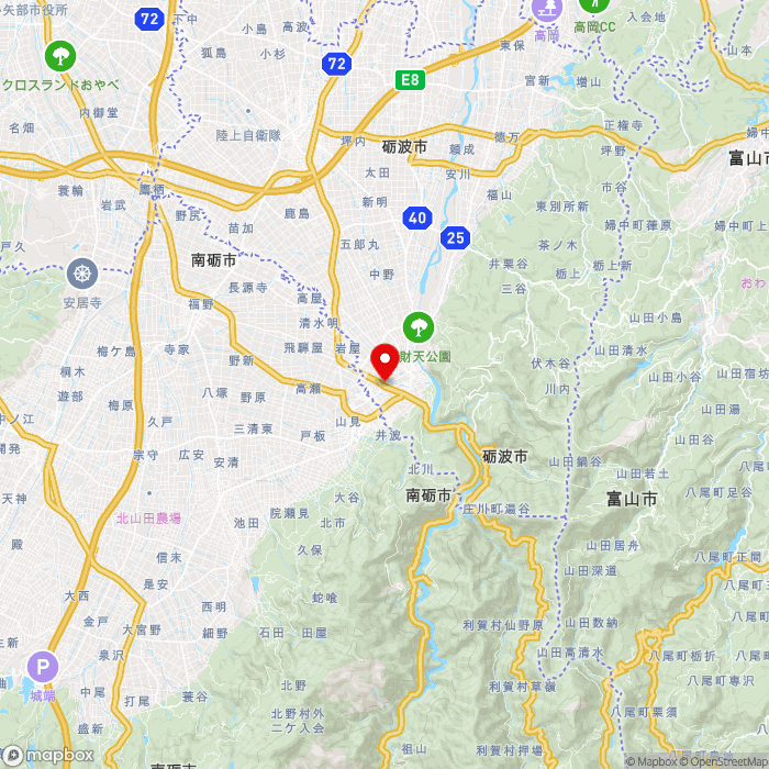 道の駅庄川の地図（zoom11）富山県砺波市庄川町示野437