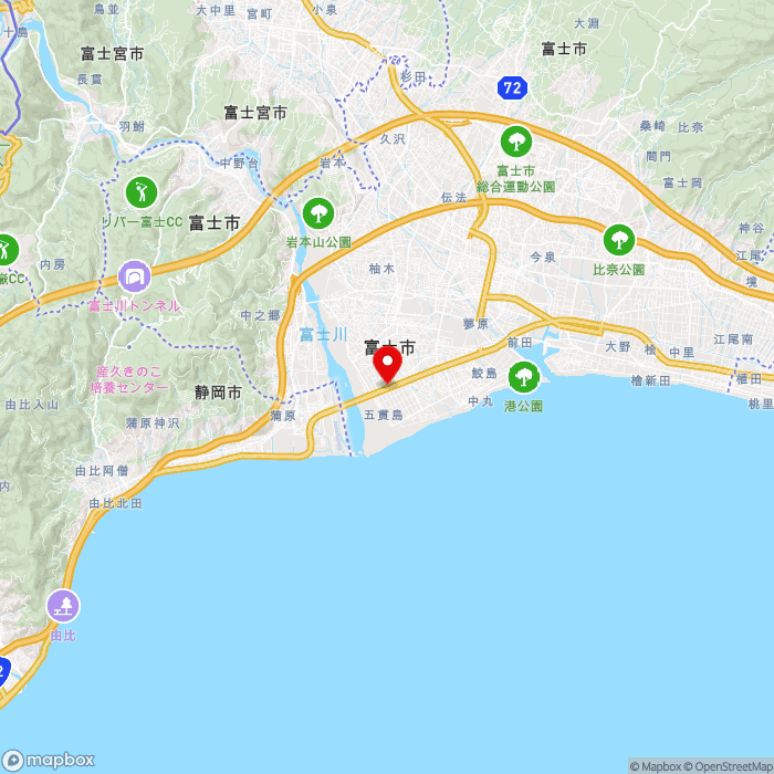 道の駅富士の地図（zoom11）静岡県富士市五貫島靖国669-1