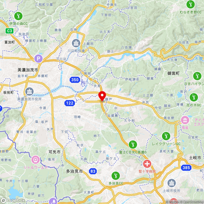 道の駅可児ッテ「ＣＡＮＩＴＴＥ」の地図（zoom11）岐阜県可児市柿田416番地１