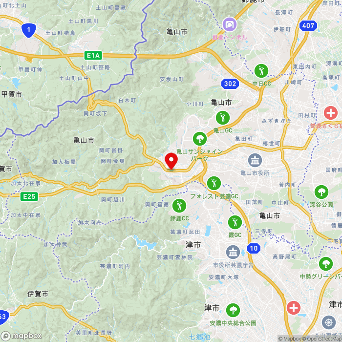 道の駅関宿の地図（zoom11）三重県亀山市関町新所町674-8