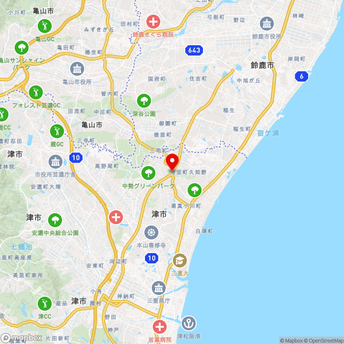 道の駅津かわげの地図（zoom11）三重県津市河芸町三行255-4