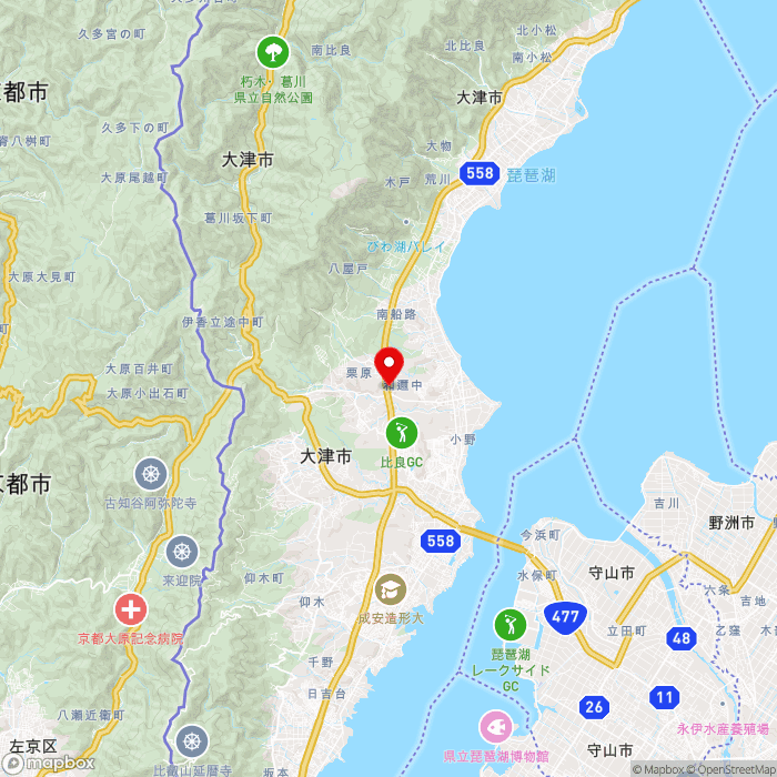 道の駅妹子の郷の地図（zoom11）滋賀県大津市和邇中528
