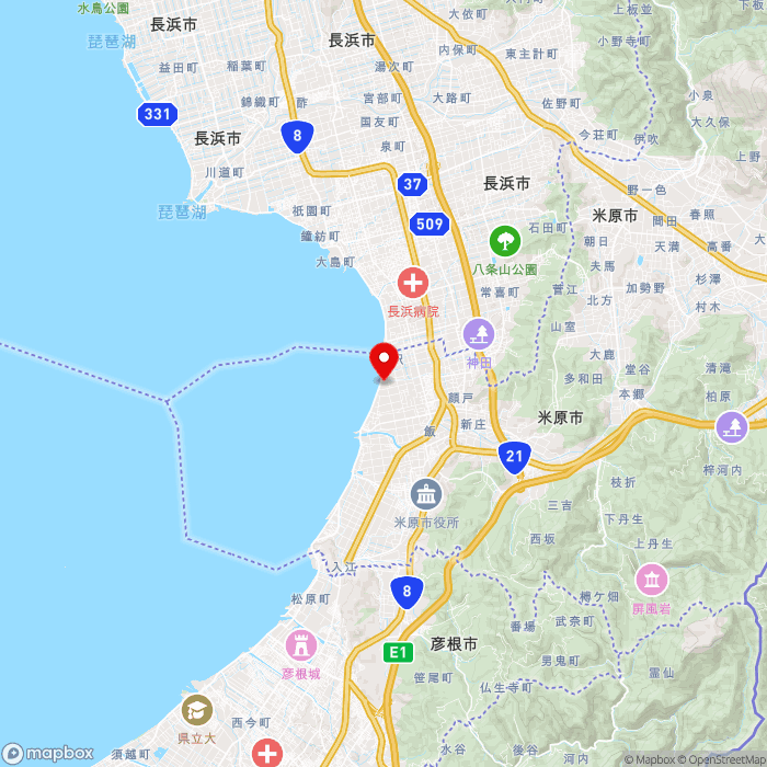 道の駅近江母の郷の地図（zoom11）滋賀県米原市宇賀野1364-1