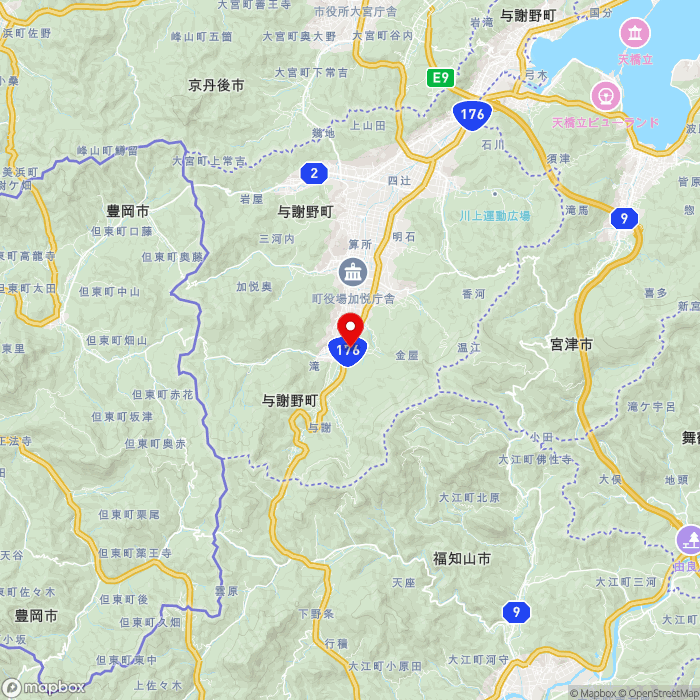 道の駅シルクのまち　かやの地図（zoom11）京都府与謝郡与謝野町字滝98