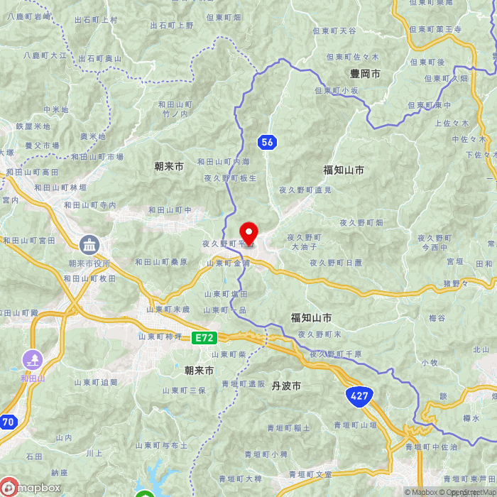 道の駅農匠の郷やくのの地図（zoom11）京都府福知山市夜久野町平野2150