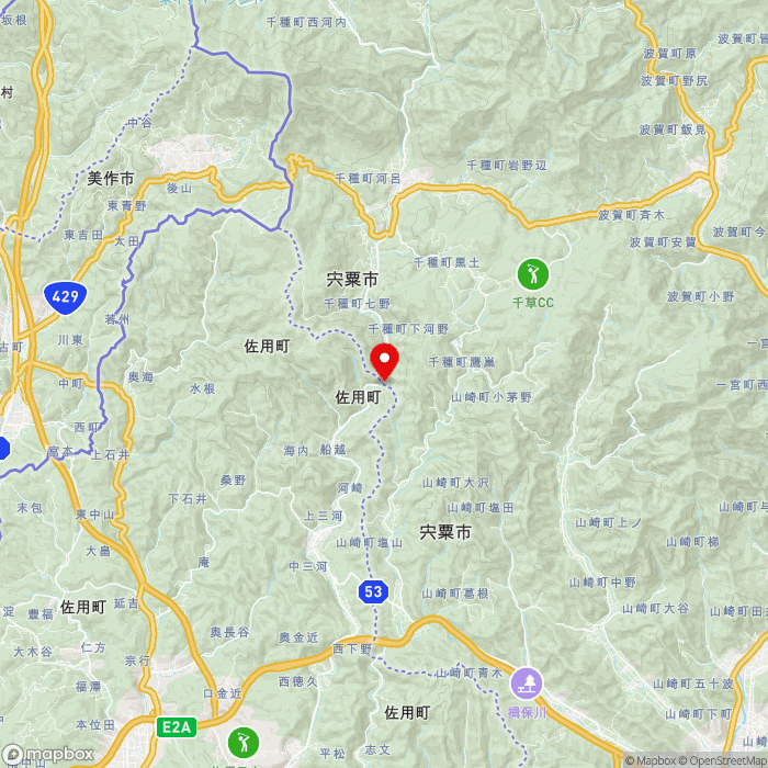 道の駅ちくさの地図（zoom11）兵庫県宍粟市千種町下河野745-5