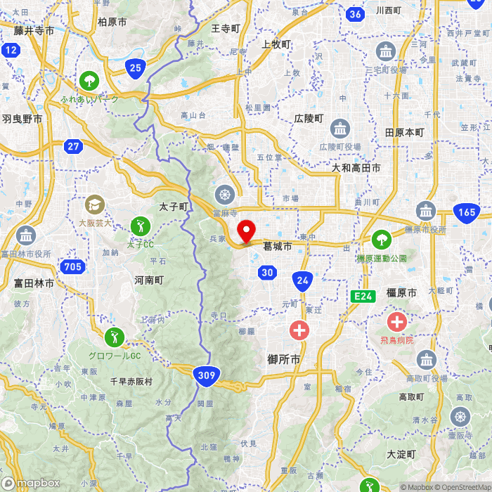道の駅かつらぎの地図（zoom11）奈良県葛城市太田1257