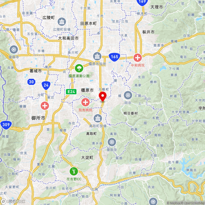 道の駅飛鳥の地図（zoom11）奈良県高市郡明日香村大字越6番2