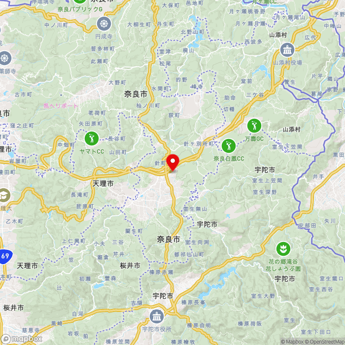 道の駅針Ｔ・Ｒ・Ｓの地図（zoom11）奈良県奈良市針町345番地