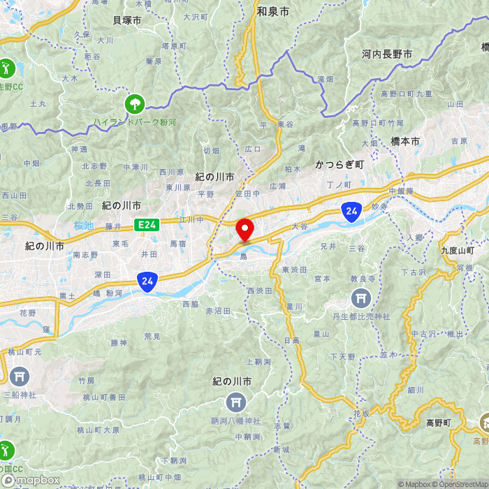 道の駅紀の川万葉の里の地図（zoom11）和歌山県伊都郡かつらぎ町窪