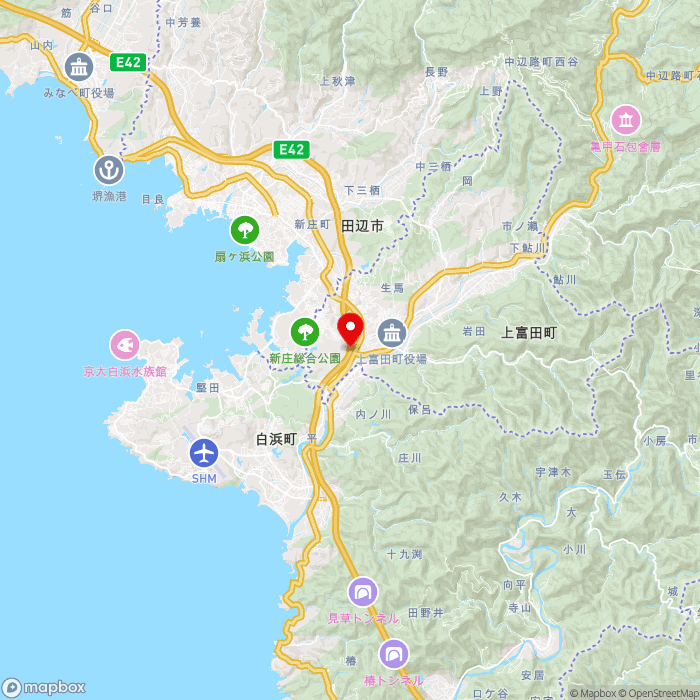 道の駅くちくまのの地図（zoom11）和歌山県西牟婁郡上富田町岩崎555-5