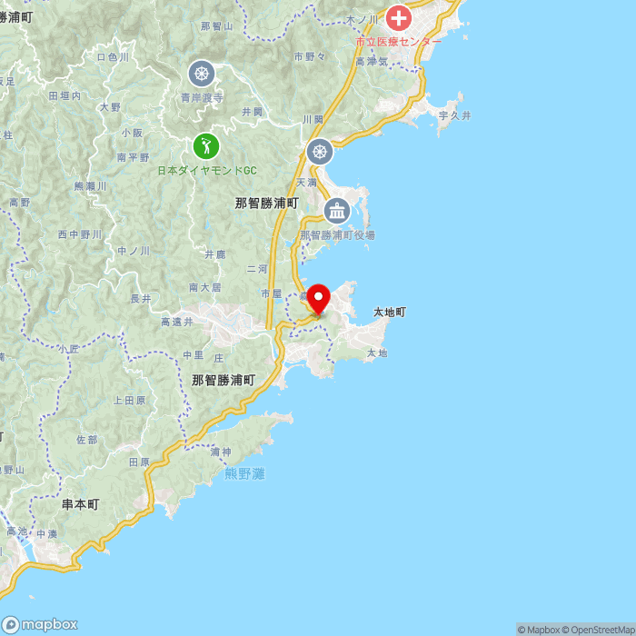 道の駅たいじの地図（zoom11）和歌山県東牟婁郡太地町森浦143-1