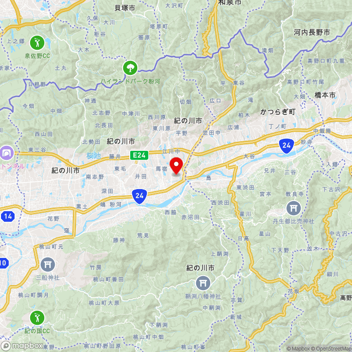 道の駅青洲の里の地図（zoom11）和歌山県紀の川市西野山473