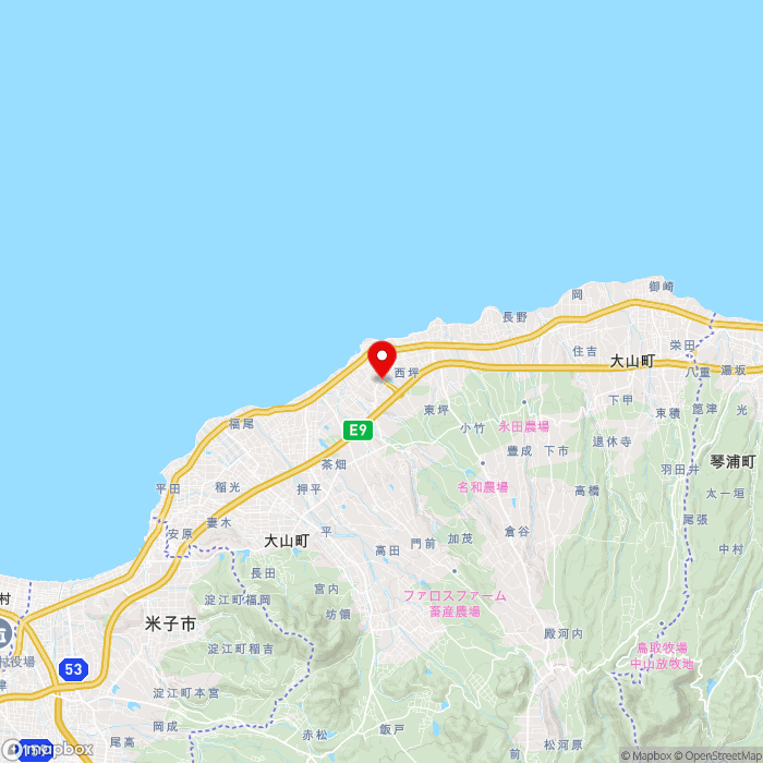 道の駅大山恵みの里の地図（zoom11）鳥取県西伯郡大山町名和