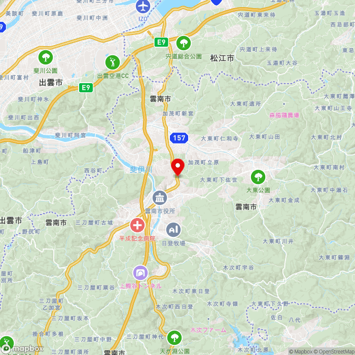 道の駅さくらの里きすきの地図（zoom11）島根県雲南市木次町山方1134-9