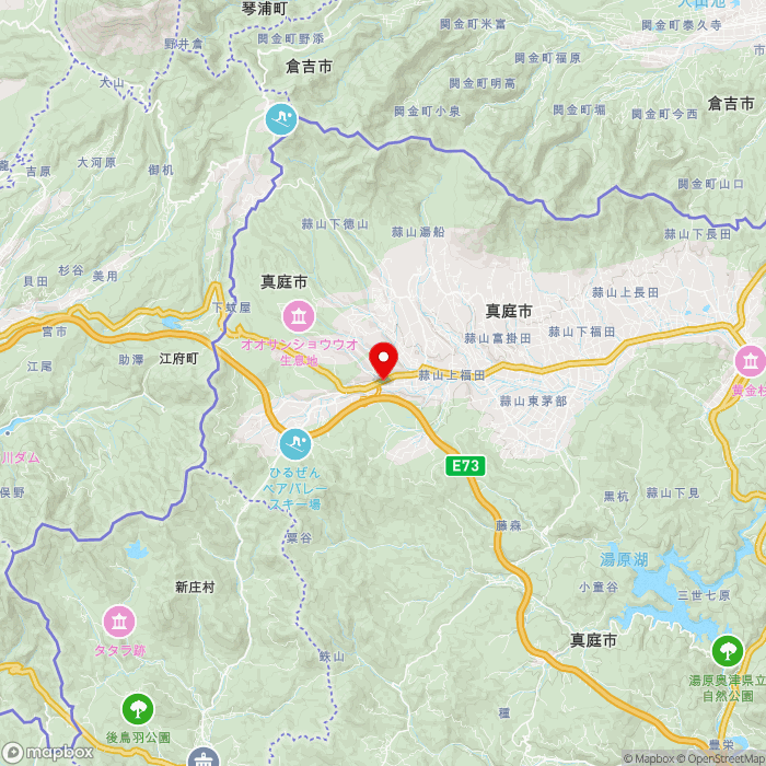 道の駅風の家の地図（zoom11）岡山県真庭市蒜山上徳山1380-6